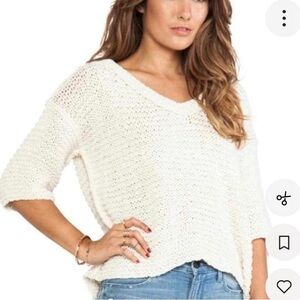 FREE PEOPLE SWEATER CHUNKY STYLE V-NECK SIZE MEDIUM